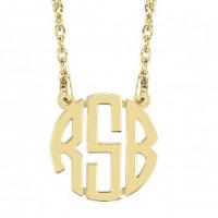 Monogrammed Mini Block Necklace