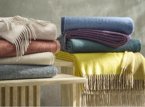 Matouk Paley Reversible Cashmere Throw Monogrammed   Home & Garden > Linens & Bedding > Bedding > Blankets > Throws