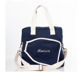  Personalized Pickleball Bag Navy with Canvas Trim  Sporting Goods > Pickleball