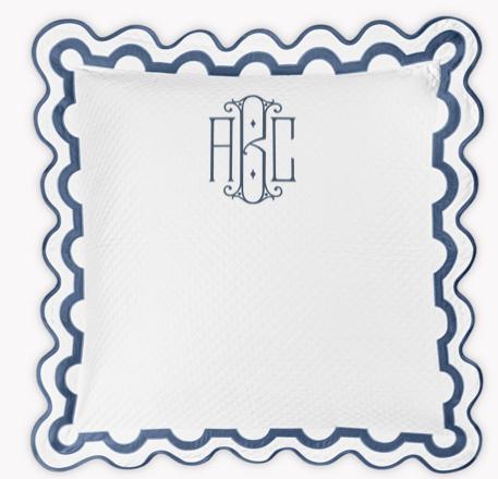 Matouk Mirasol Matelasse Euro Sham with Top 3" Monogram  Home & Garden > Linens & Bedding > Bedding > Pillowcases & Shams