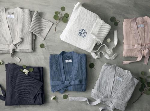 Matouk Personalized Kiran Turkish Waffle Weave Robe  Apparel & Accessories > Clothing > Sleepwear & Loungewear > Robes