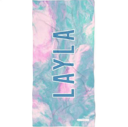 Personalized Marble Beach Towel Blue  Home & Garden > Linens & Bedding > Towels > Beach Towels