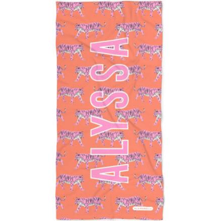 Clairebella Personalized Tiger Beach Towel  Home & Garden > Linens & Bedding > Towels > Beach Towels